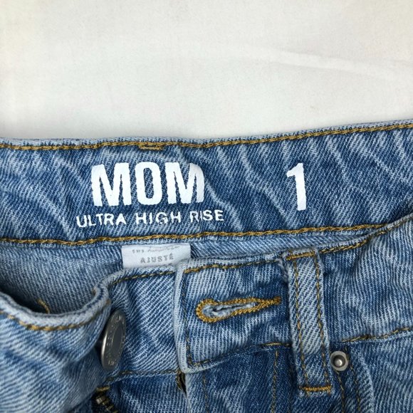 Ripped Distressed Mom Jeans, Light Wash - Picture 7 of 8